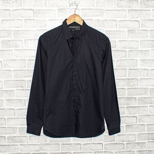 The Kooples Men's Fitted button up Shirt in solid carbon Black Size XS